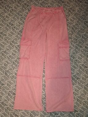 Ces Femme Pink Elastic Waist Casual Pants